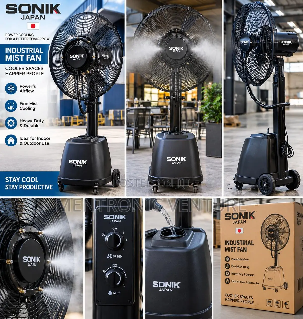 Sonik Japan Industrial Water Mist Fan 26"