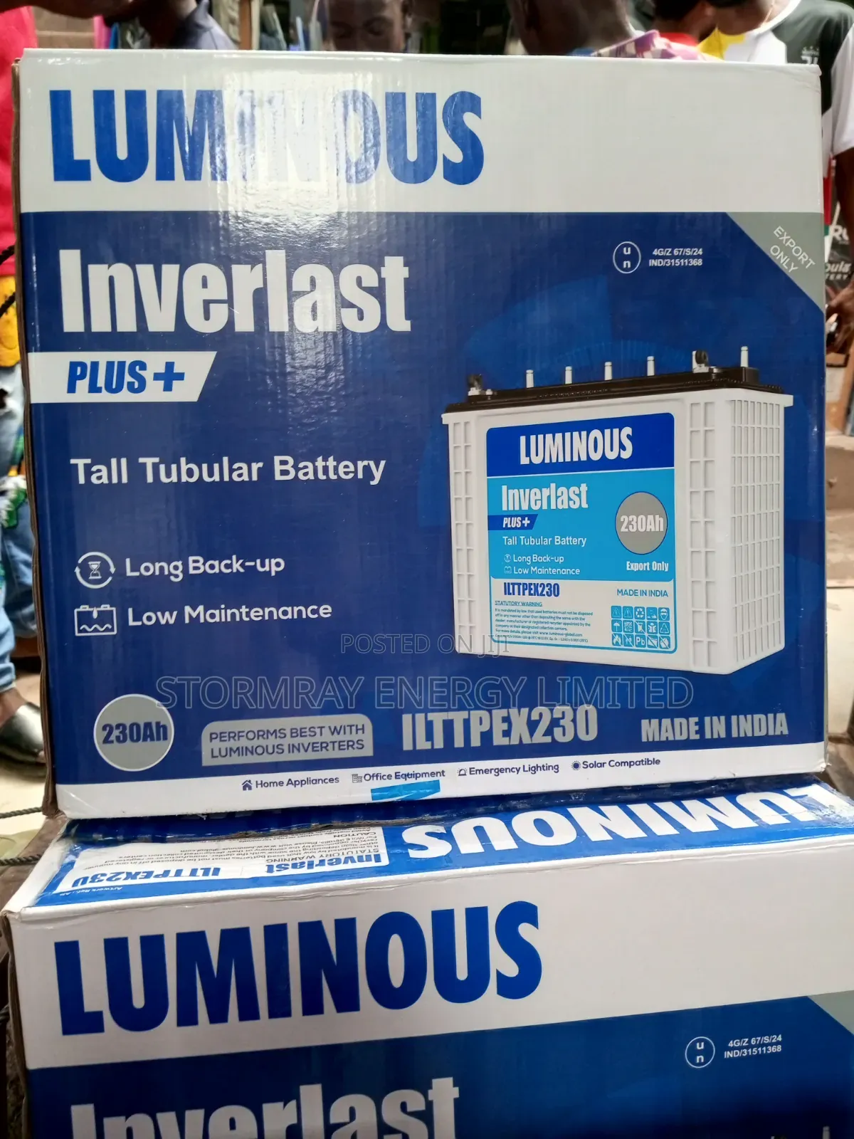 230A Luminous Inverlast Tubular Battery