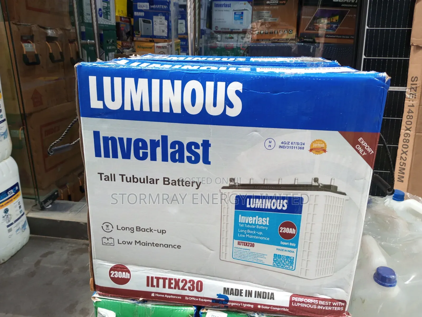 230A Luminous Inverlast Tubular Battery