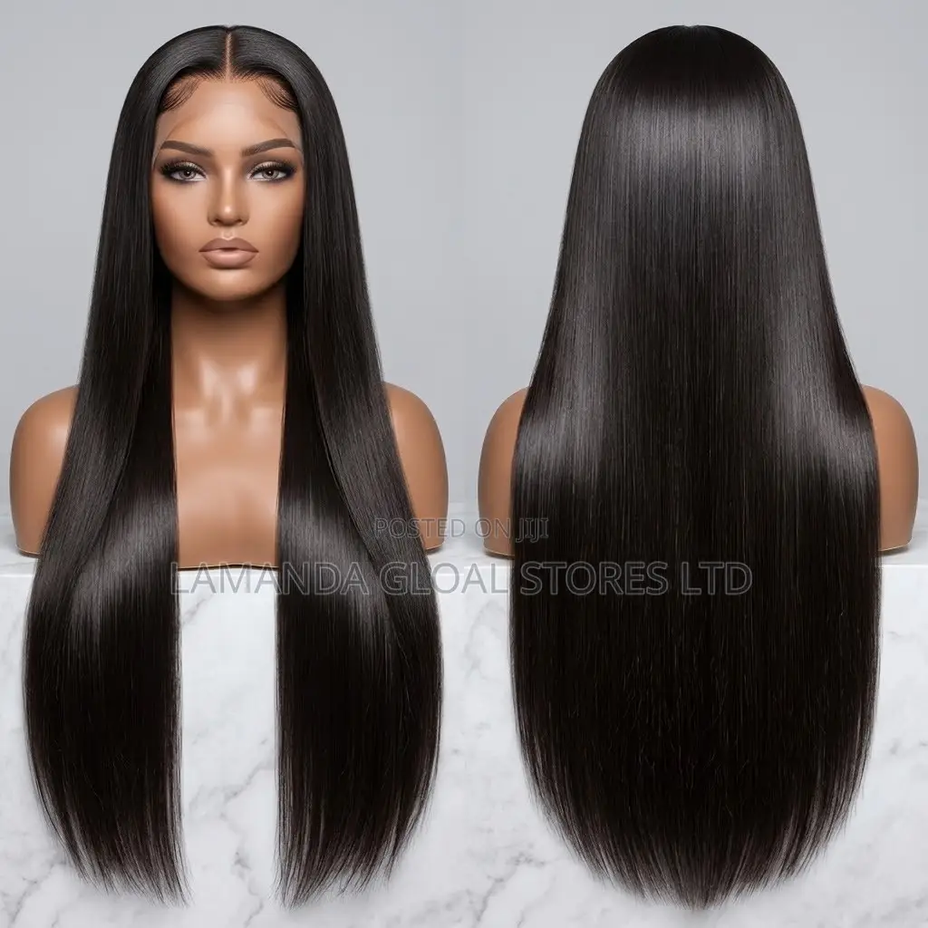 Long Bone Straight Middle Part HD Lace Front Human Hair Wig