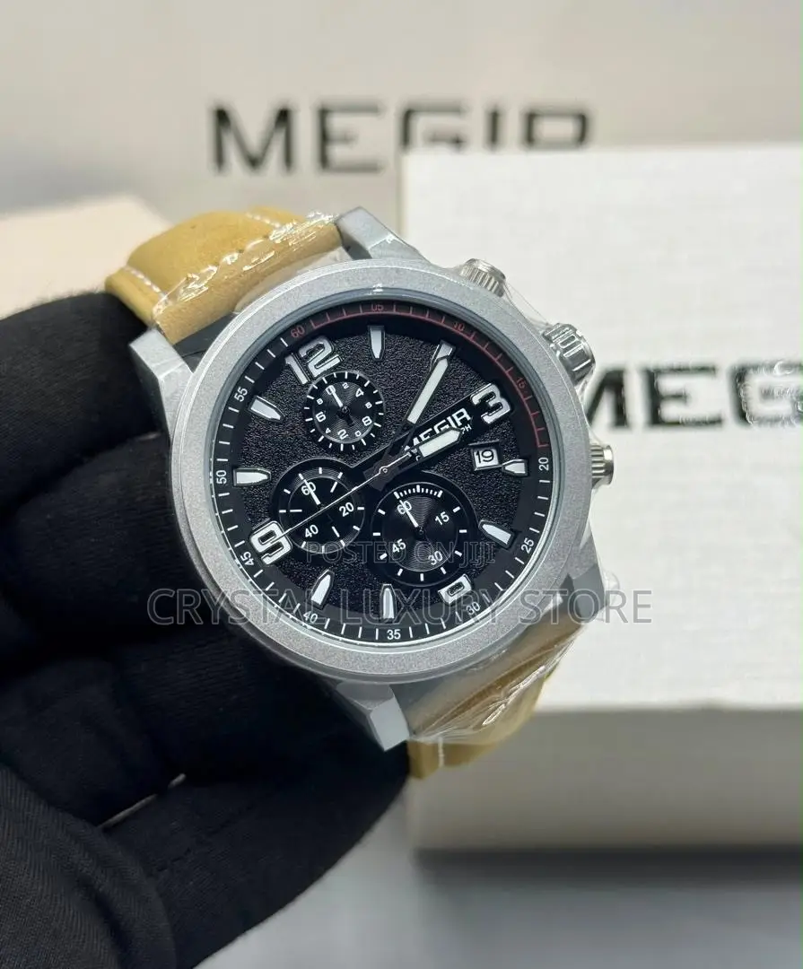 Megir Quality Men Genuine Leather Wristwatch