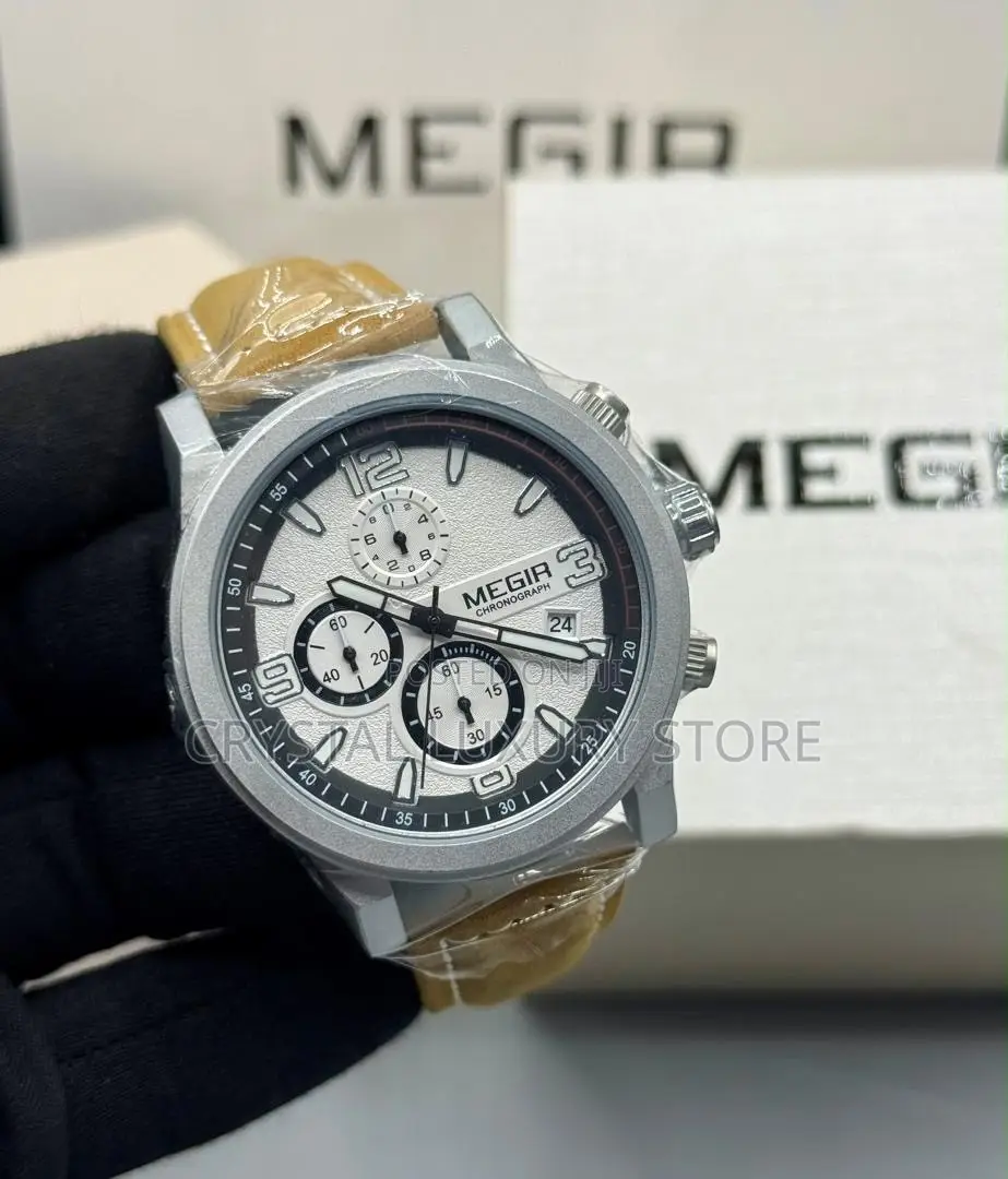 Megir Quality Men Genuine Leather Wristwatch