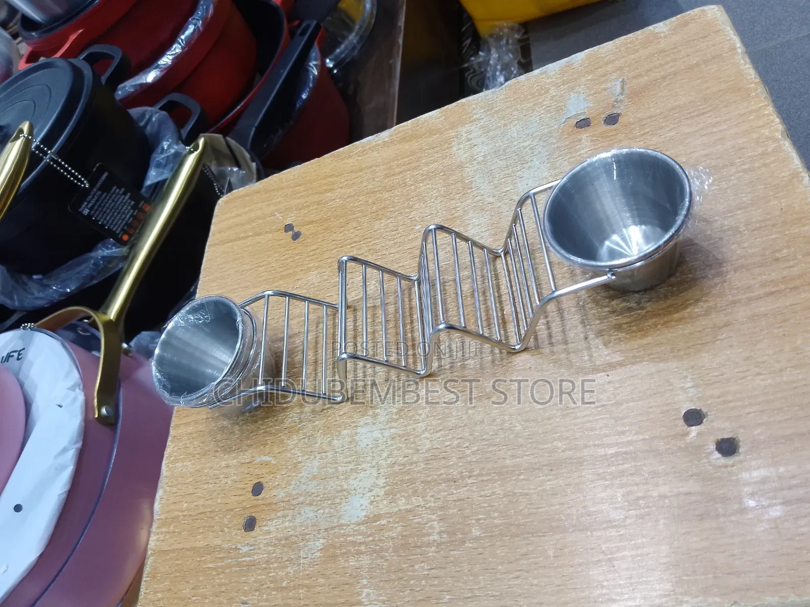 By 3 Stainless Steel Taco Rack, Taco Holder With Sauce Holder