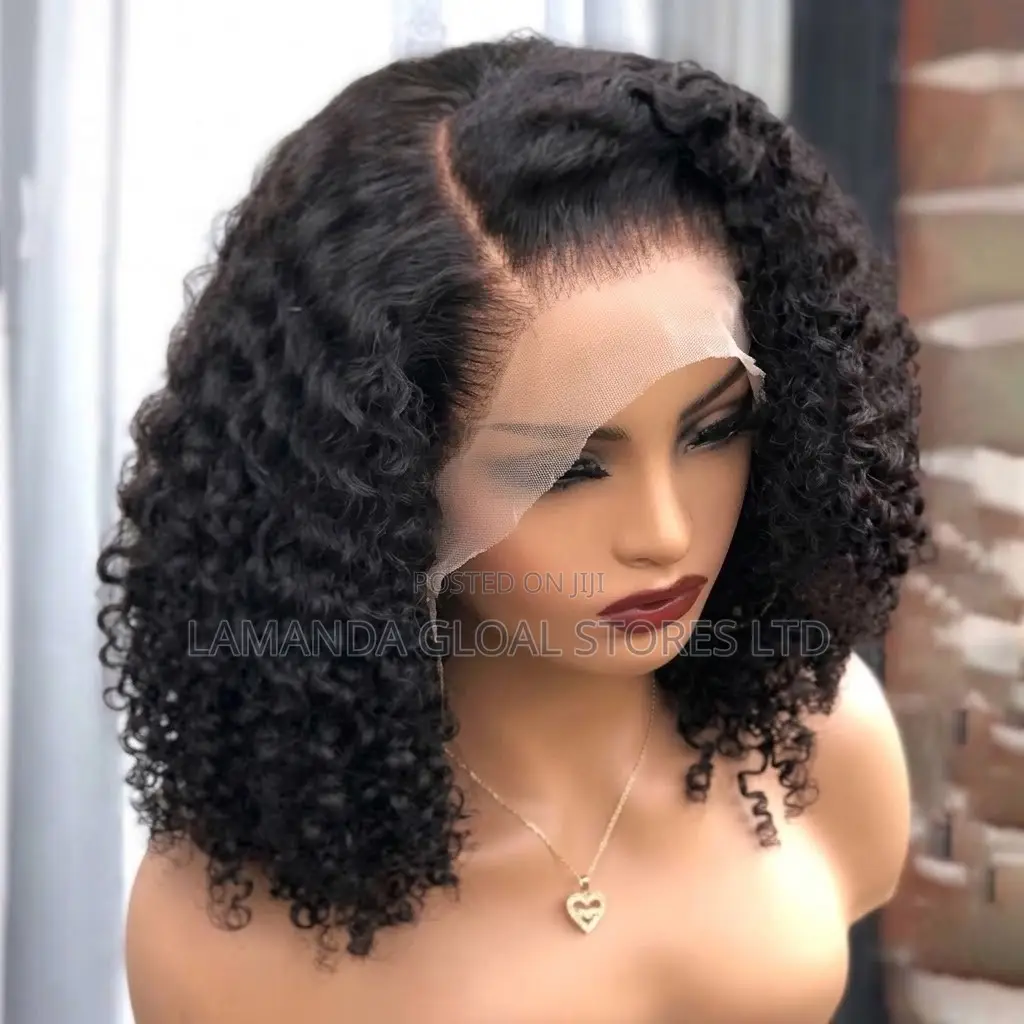Short Kinky Curly Side Part HD Lace Front Human Hair Wig