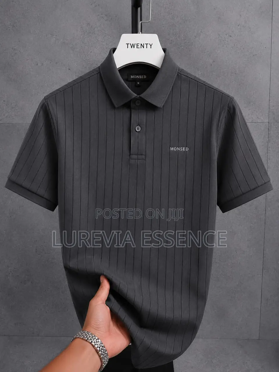 Men's Textured Stripe Polo
