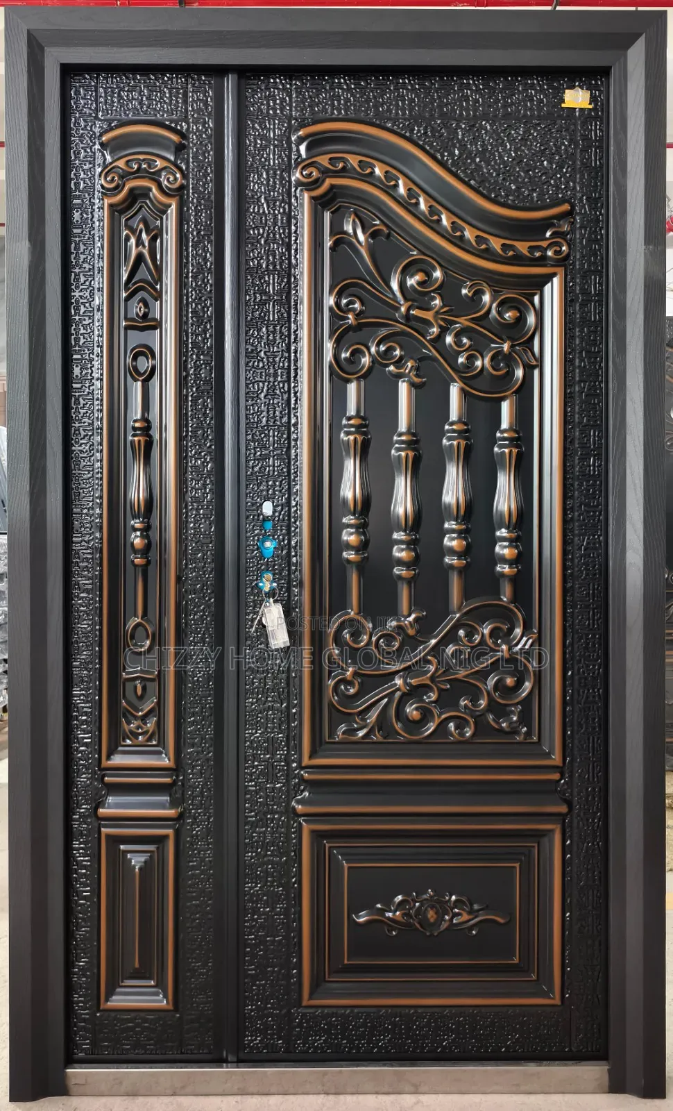 Armored Security Italian Copper Cast Door Bible Design 7ft by 4ft