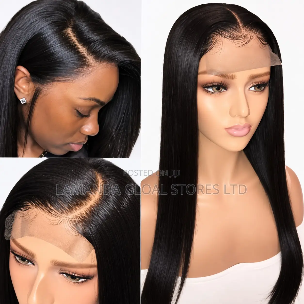 Long Silky Straight Middle Part HD Lace Front Human Hair Wig