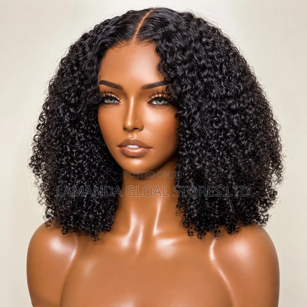 Short Kinky Curly Middle Part HD Lace Front Human Hair Wig