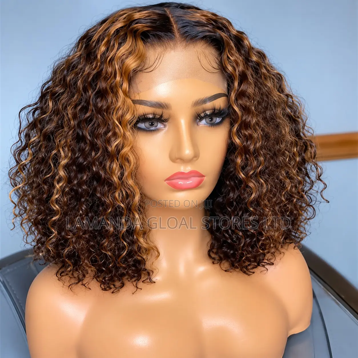 Short Highlighted Deep Wave Bob HD Lace Front Human Hair Wig