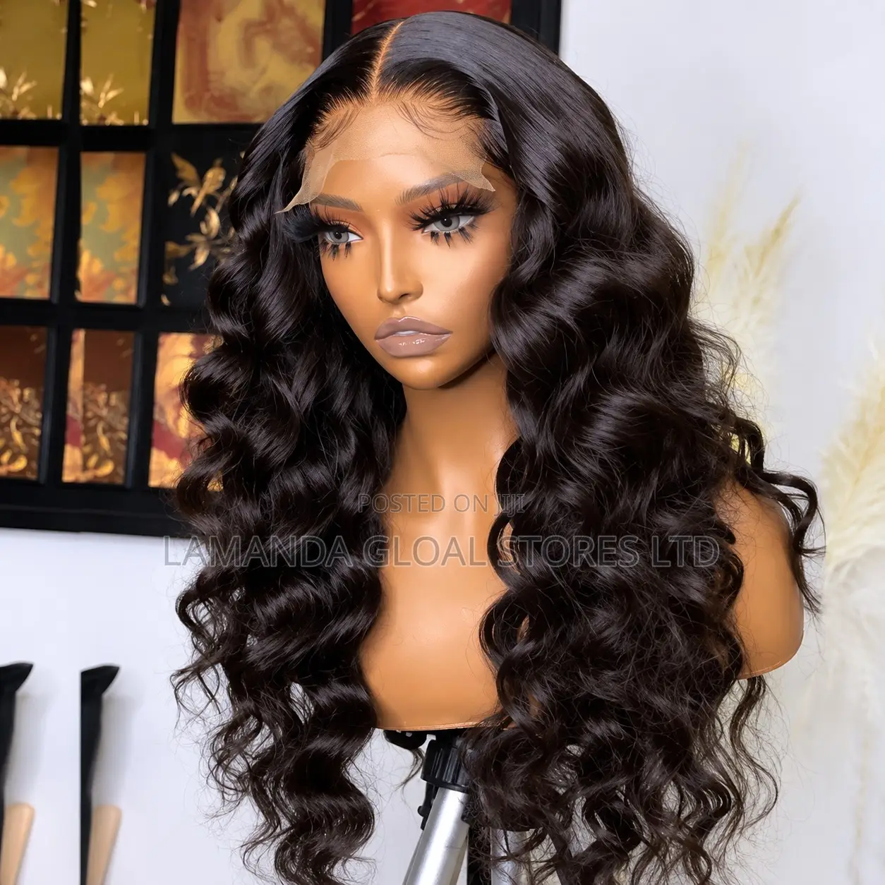 Long Loose Deep Wave Middle Part HD Lace Front Human Hair Wig