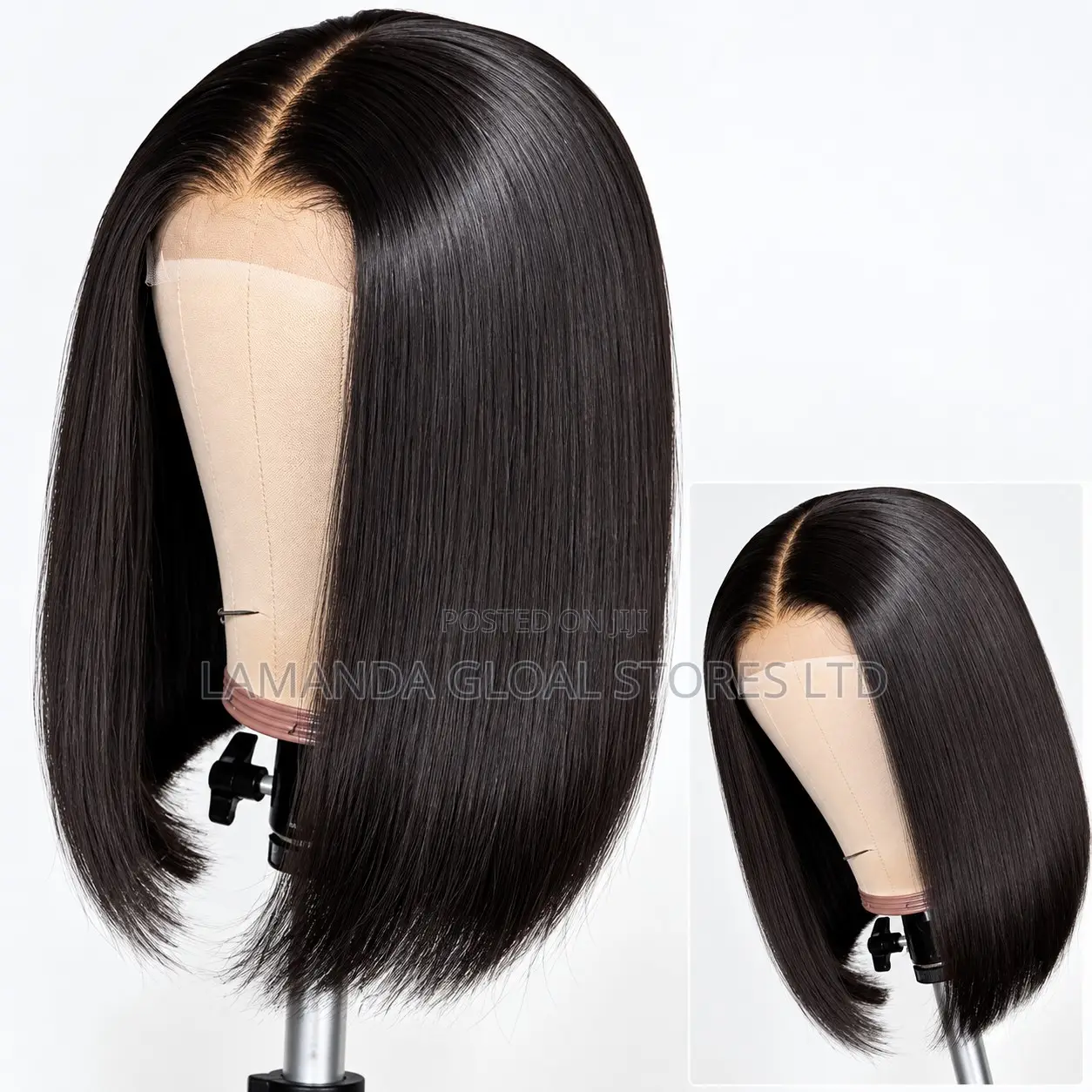 Short Straight Middle Part HD Lace Front Bob Wig