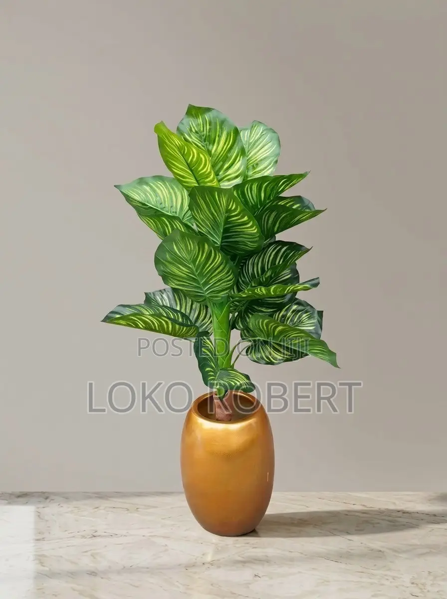 Artificial Flower Floor Plant in Gold– Indoor Decorative Faux Tree