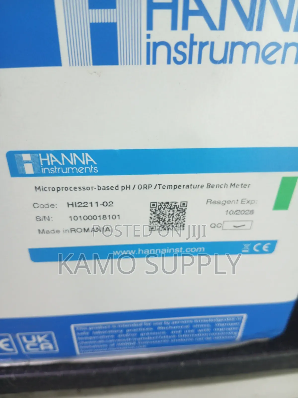 Benchtop pH/ORP/Temperature Meter With HI2211-02. Hanna U.k