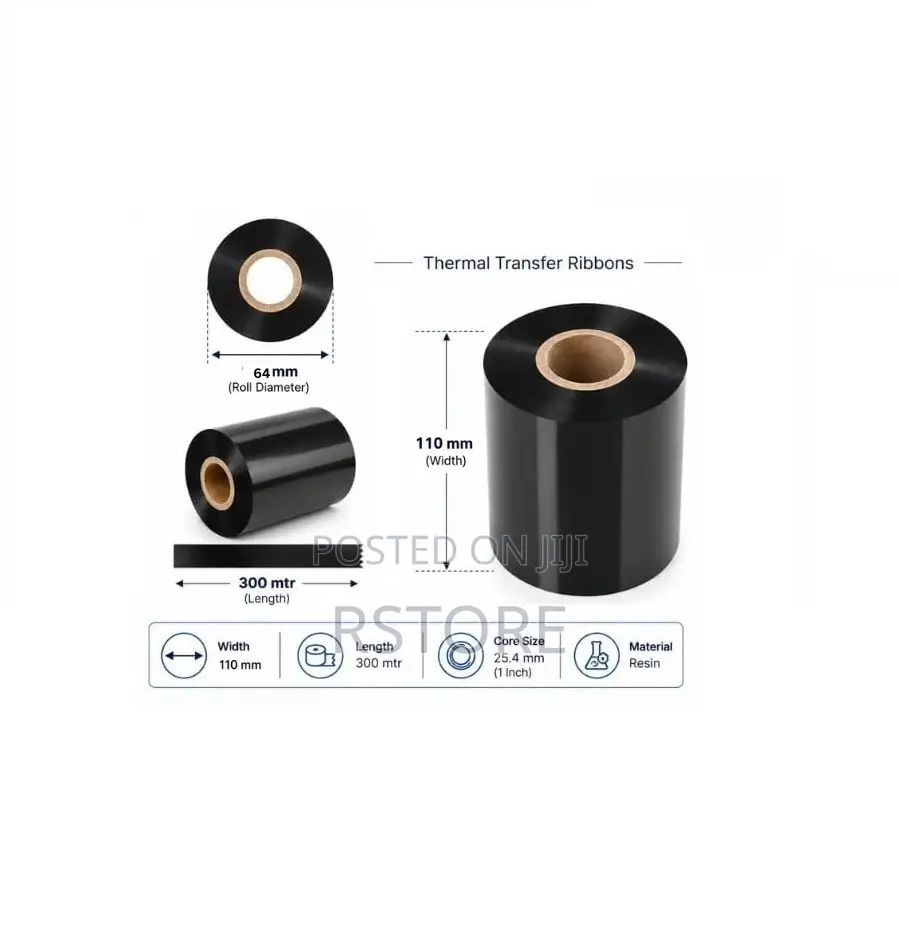 110mm X 300 MTR Premium Resin Ribbon - Solvent Resistance