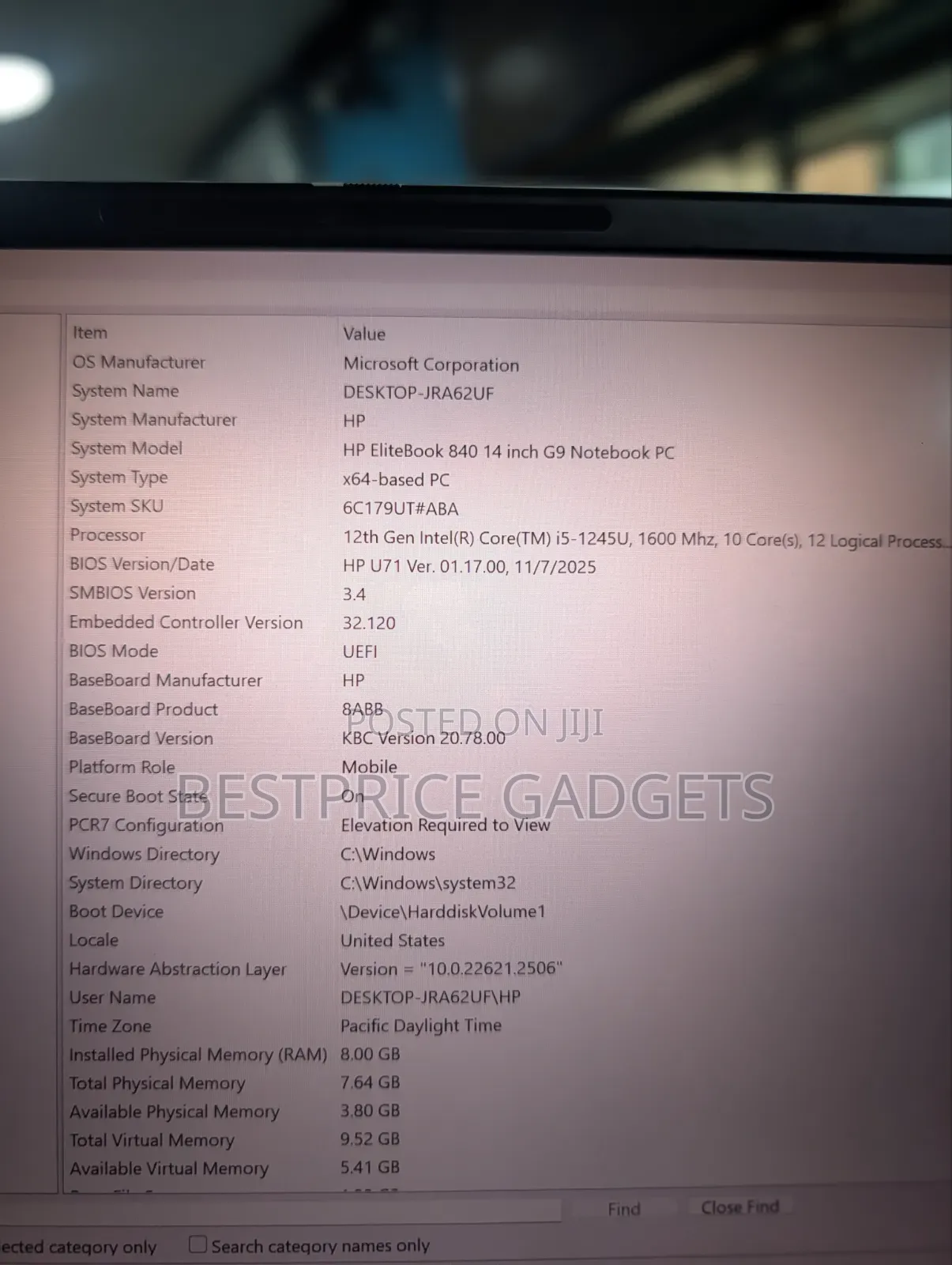 Laptop HP EliteBook 840 G9 8GB Intel Core i5 SSD 512GB