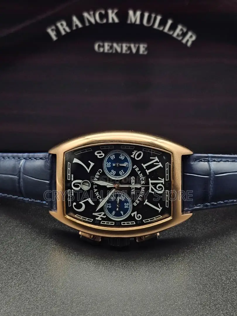 Franck Muller Quality Luxury Men Genuine Leather Wristwatch