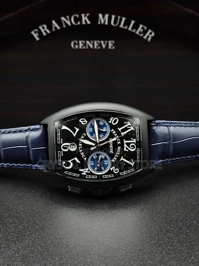 Franck Muller Quality Luxury Men Genuine Leather Wristwatch