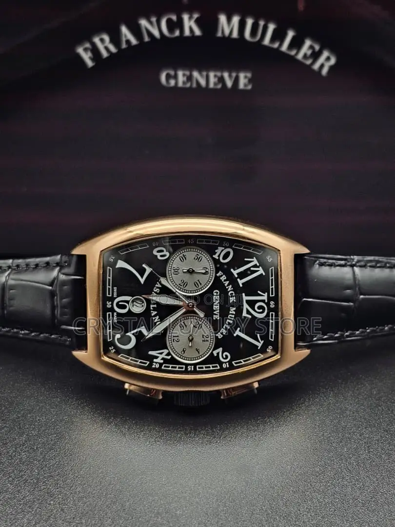 Franck Muller Quality Luxury Men Genuine Leather Wristwatch