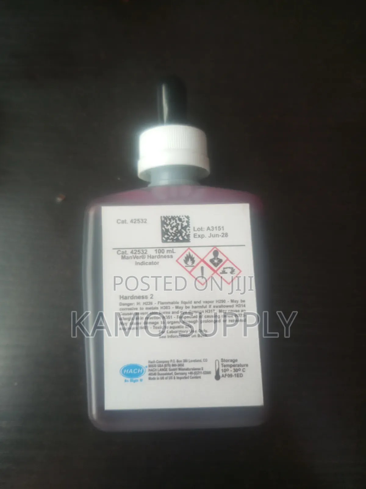 Hach Hardness 2 Indicator Solution, 100 mL MDB Product No: 42532