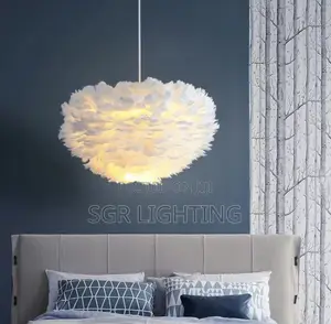 Living Room Sitting Room Nordic White Feather Lamp, Pendant Light