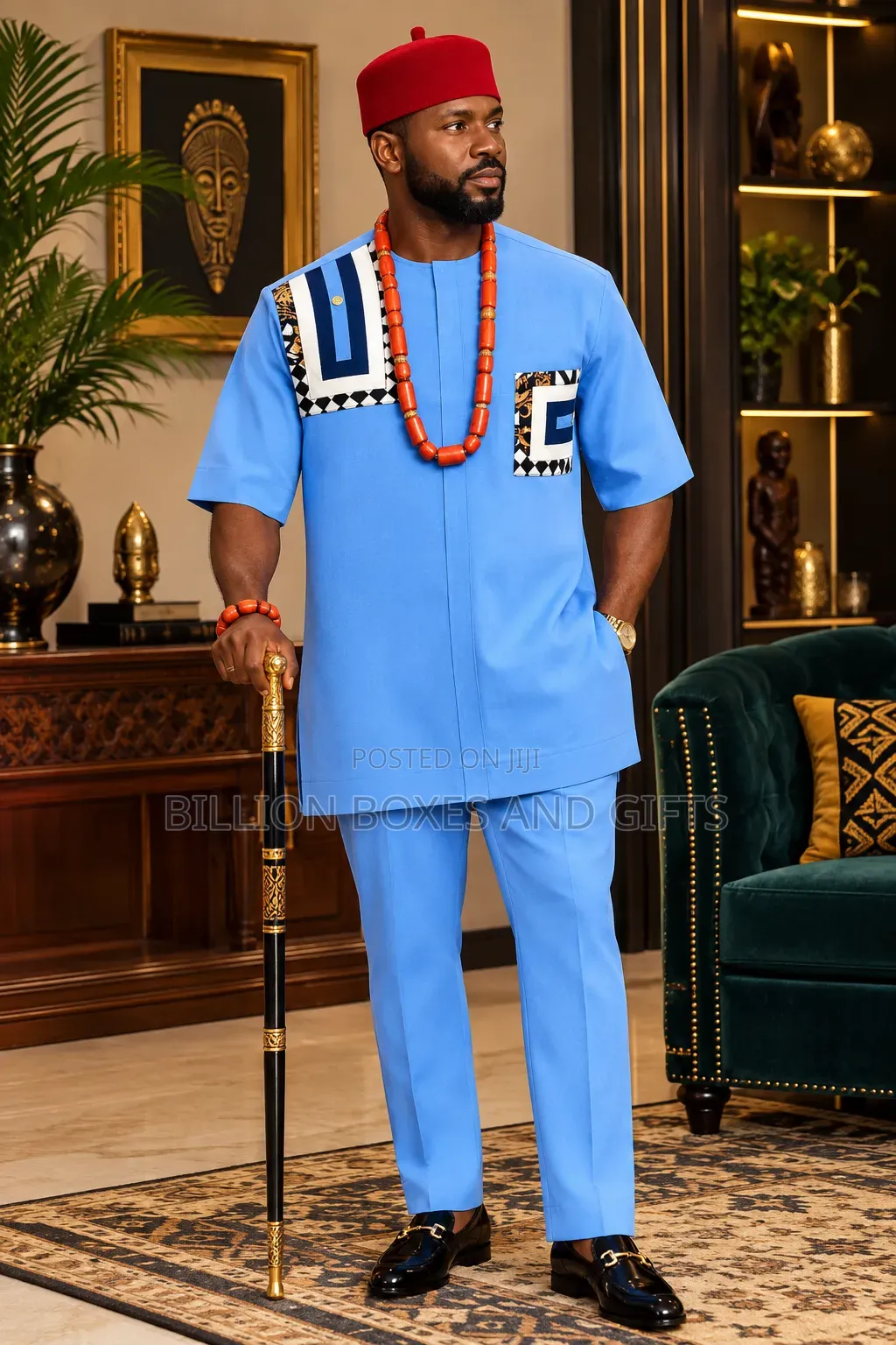 Premium Nigerian Men’s Native Wear – Complete Set Except Shoes