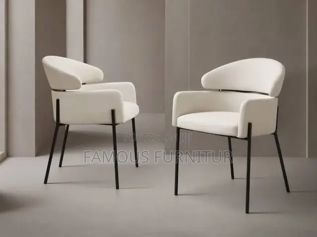 Modern Upholstered Accent Chairs Featuring Curved Wrapar.125,000. Each