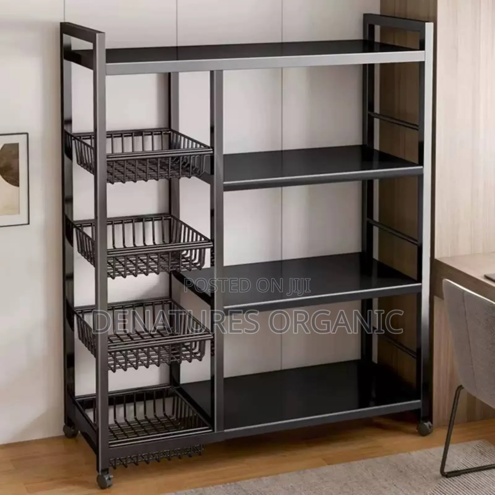 Multi-Tier Kitchen Storage Rack With Pull-Out Baskets