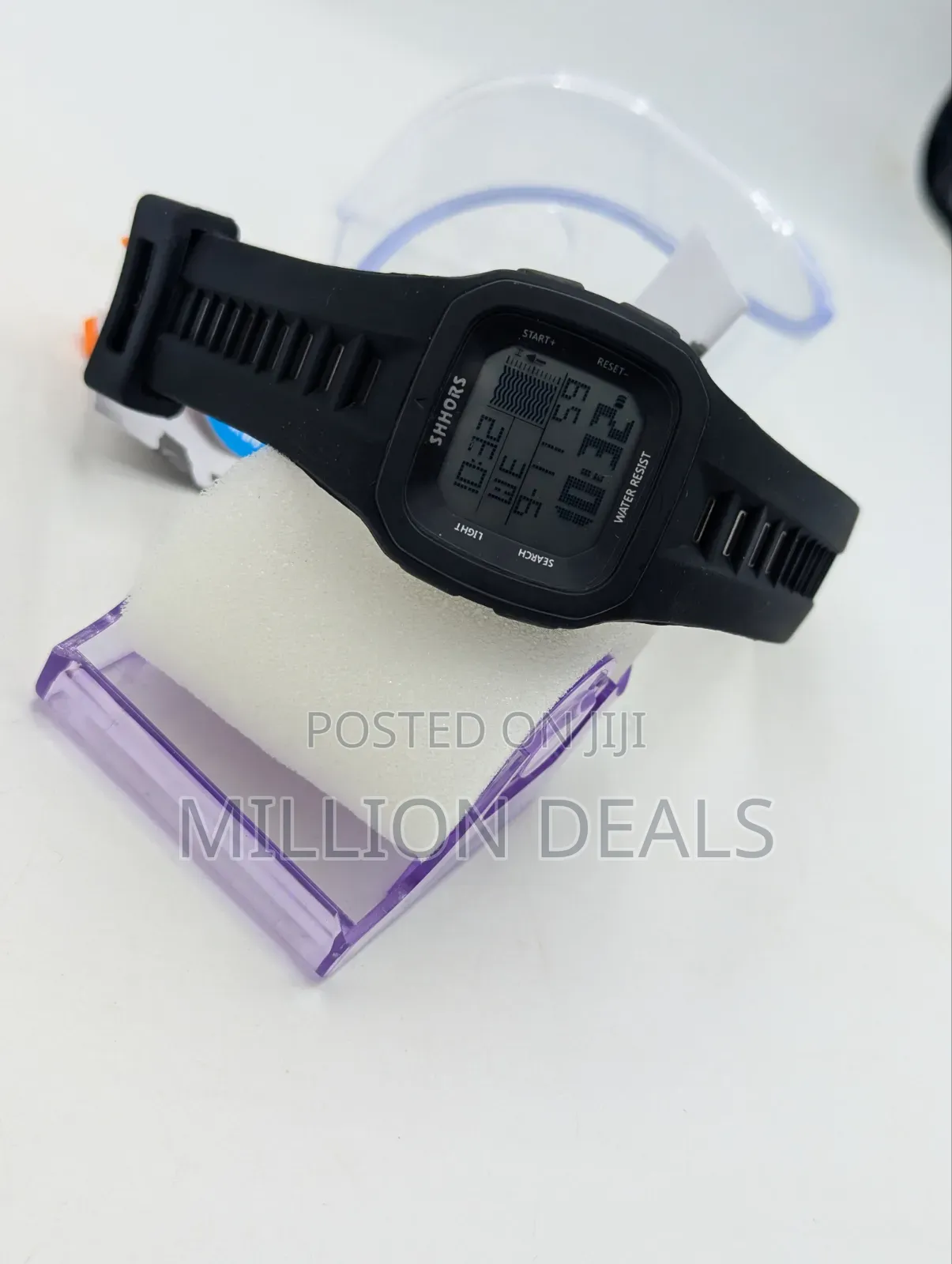 Black Square Rubber Strap Digital Men’s Wrist Watch