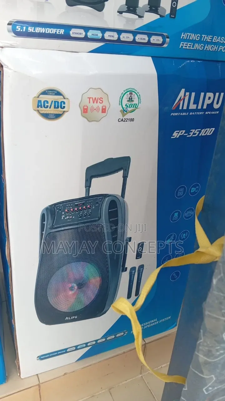 AILIPU SP-3510D 15-Inch Rechargeable Bluetooth PA Speaker System