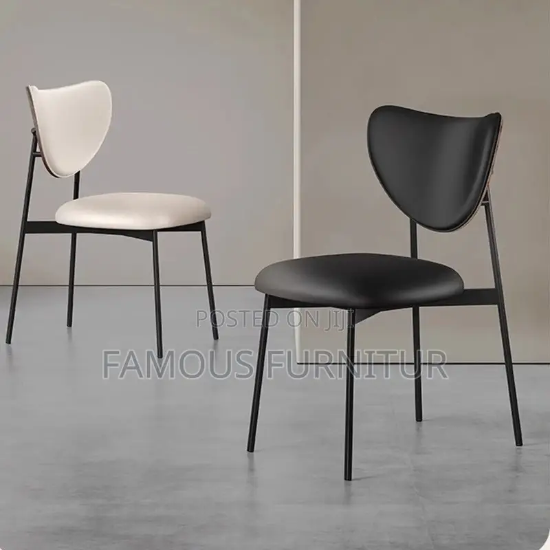 Modern Minimalist Dining Chairs Featuring Curved Wooden Backrests