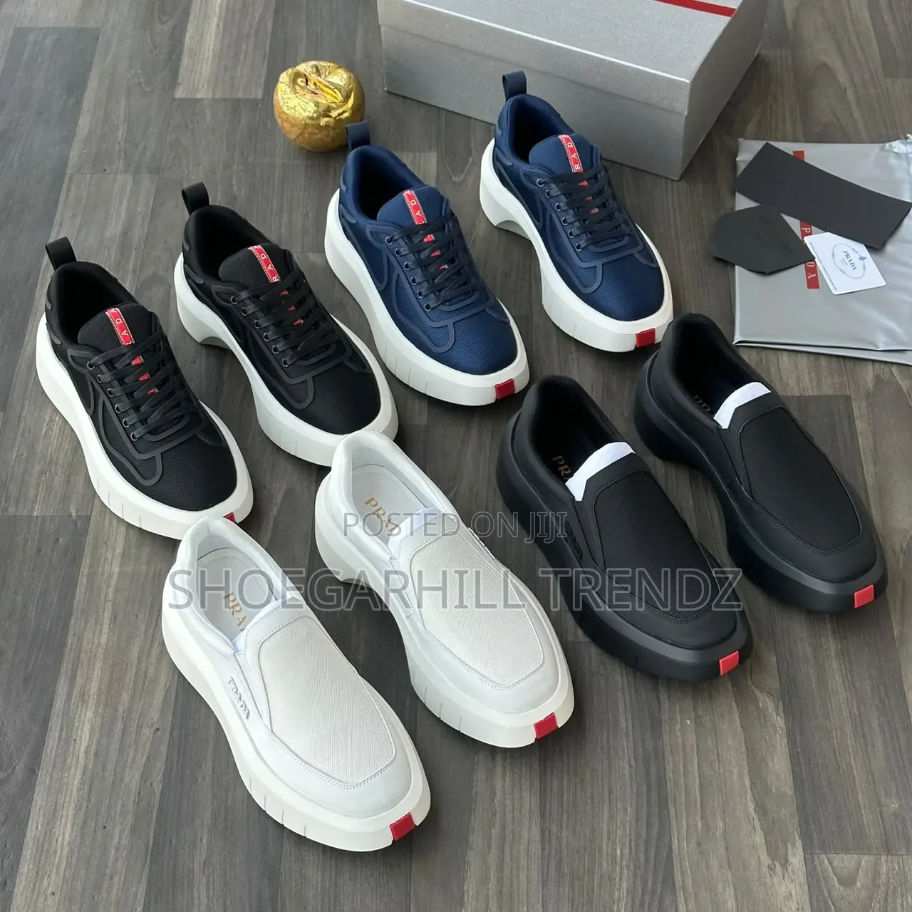 Men Prada Lace and Slipon Sneakers