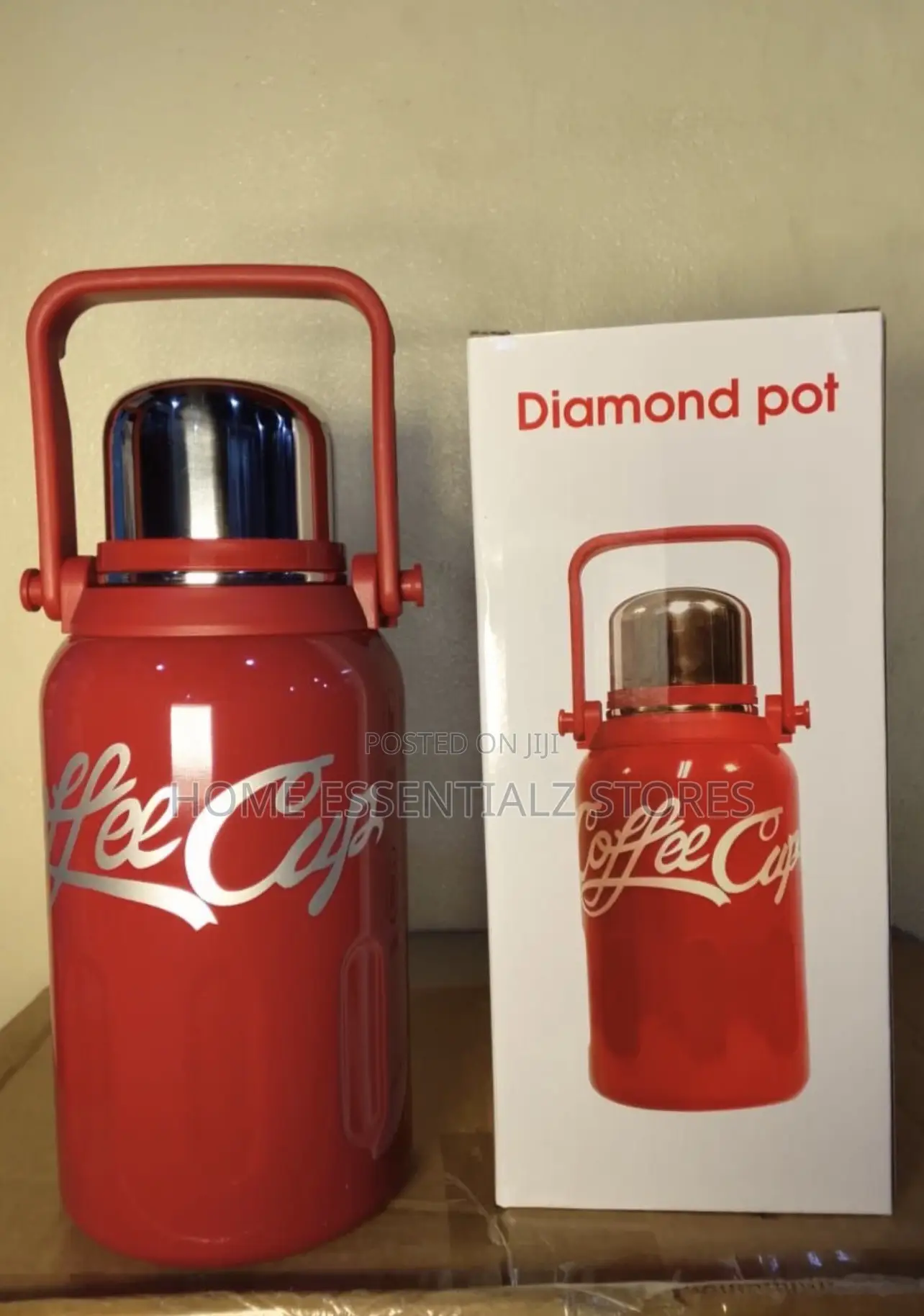 1.2L Diamond Coffee Cup Vacuum Flask - Stainless Steel Thermal Flask