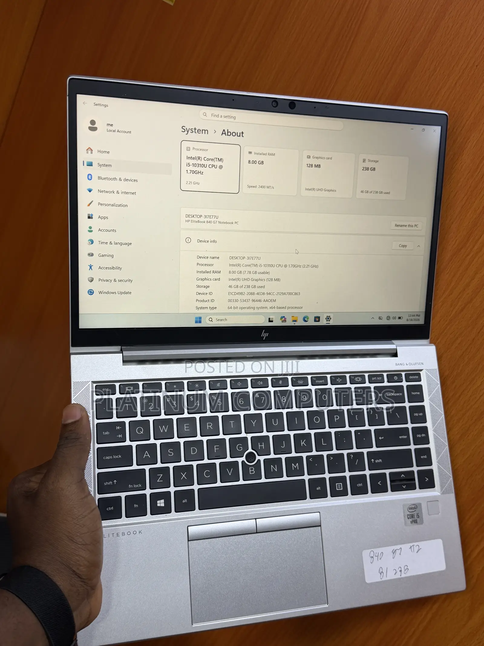 Laptop HP EliteBook 840 G7 8GB Intel Core i5 SSD 256GB