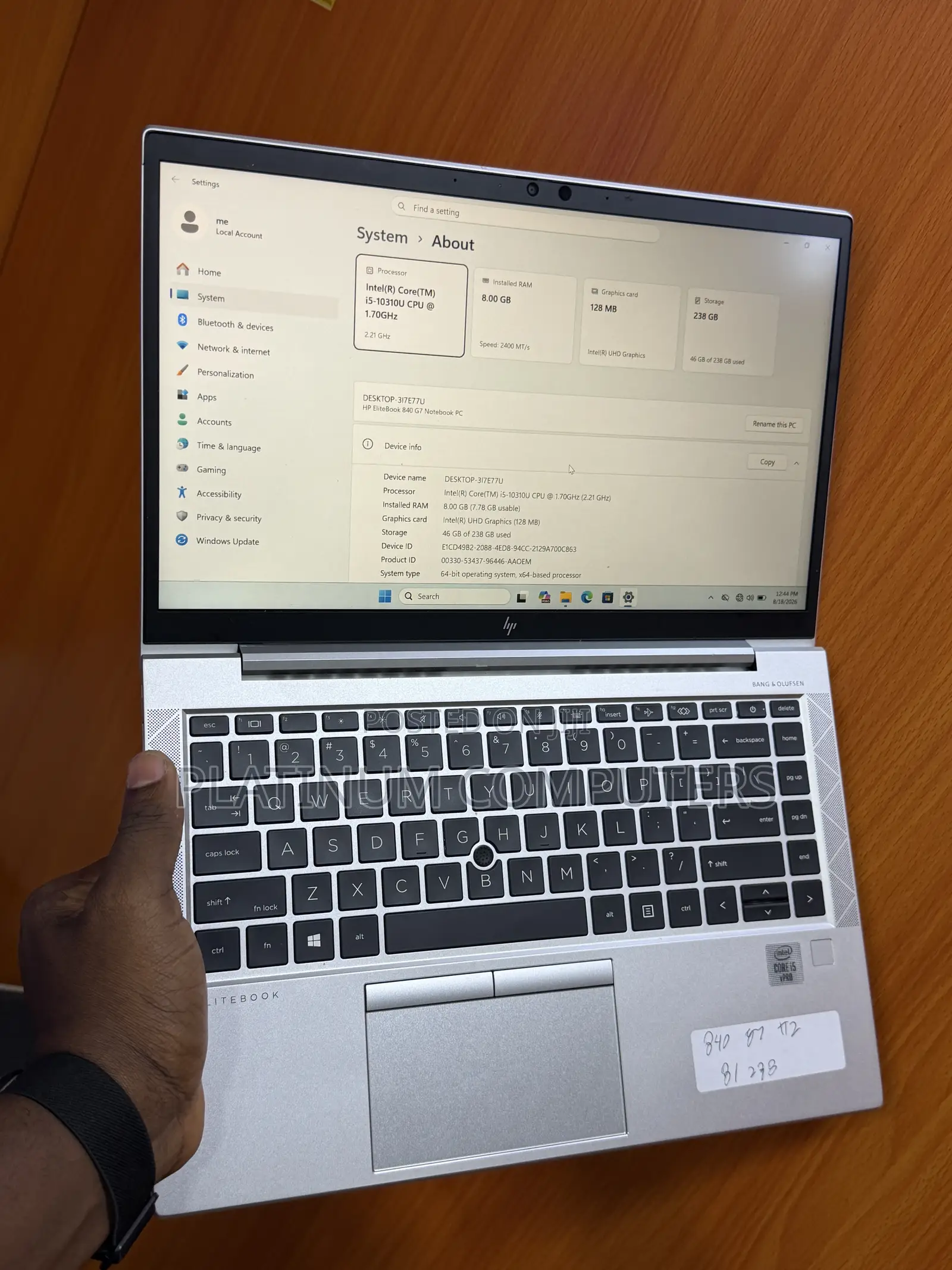 Laptop HP EliteBook 840 G7 8GB Intel Core i5 SSD 256GB
