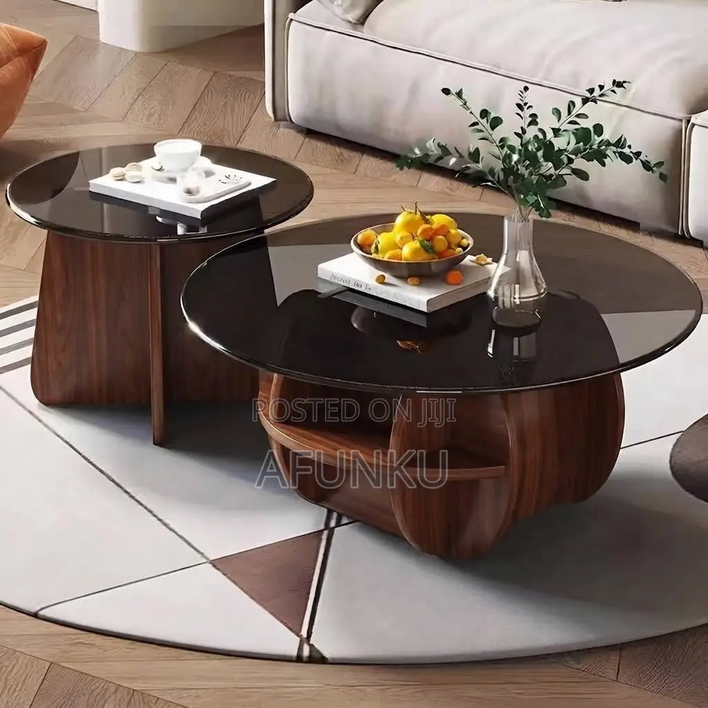 Luxury Center Table 2pcs Glass Top