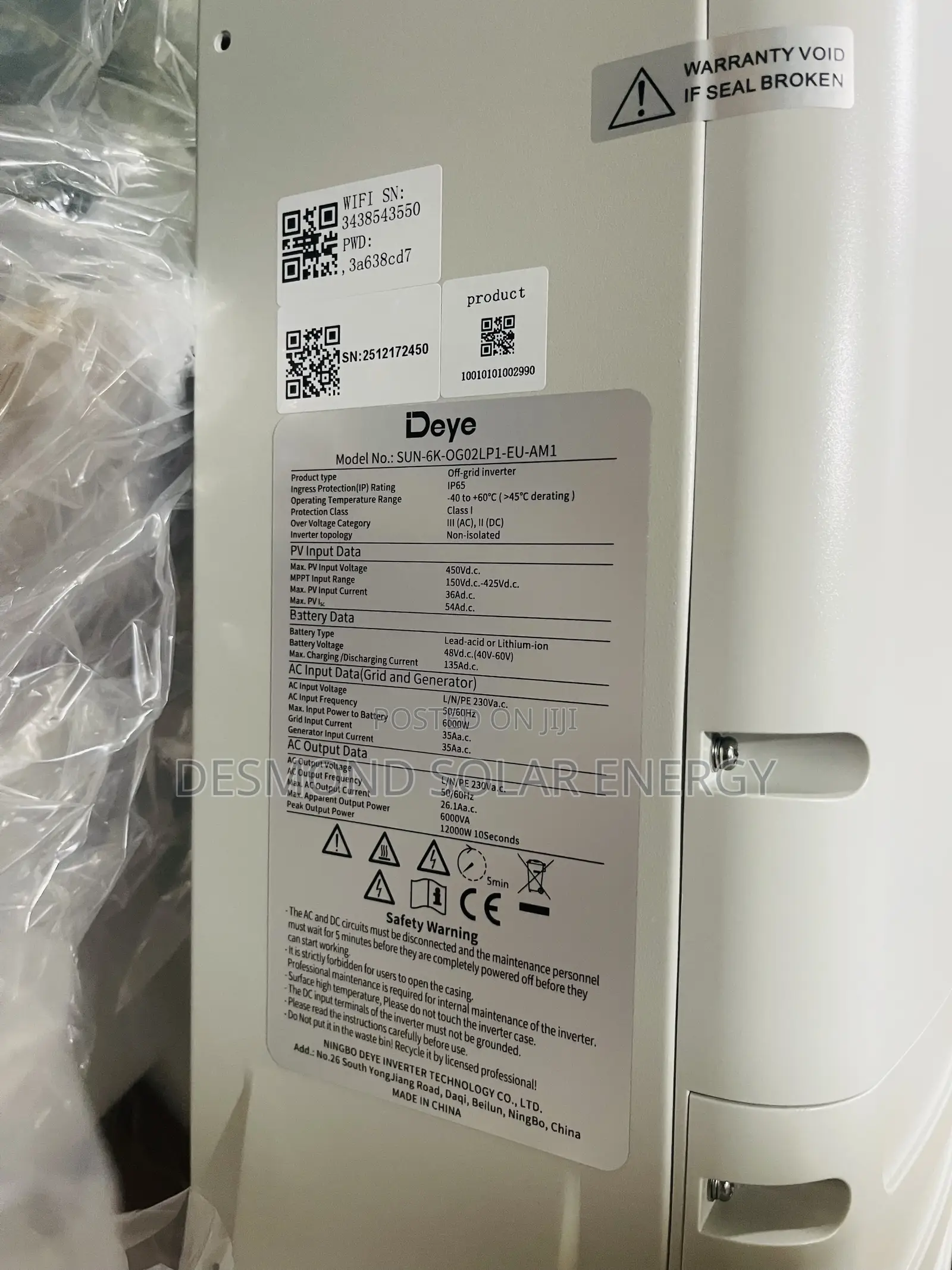 6kva 48v Deye Solar Hybrid Inverter Is Now Very Much Available