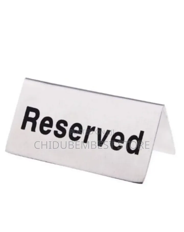 Stainless Steel Table Reserved Sign