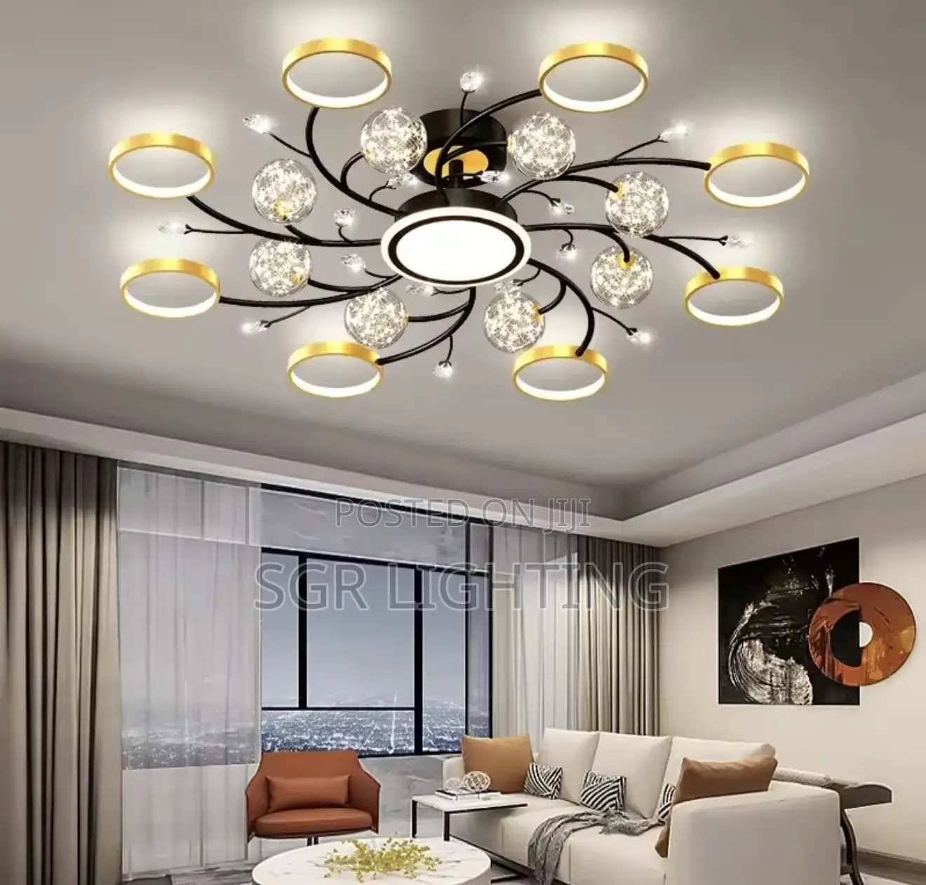 Modern Black Ceiling Chandeliers for Living Room and Bedroom