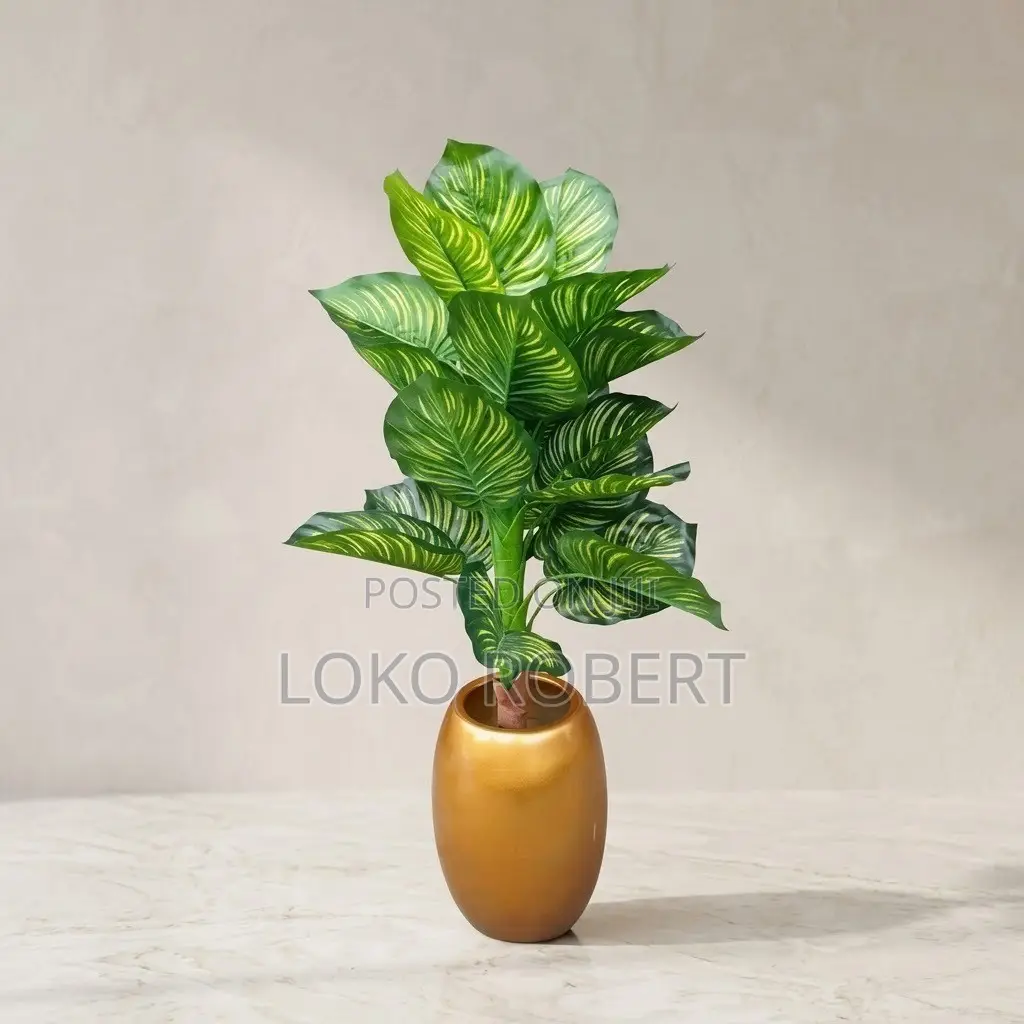 Artificial Flower Floor Plant in Gold– Indoor Decorative Faux Tree