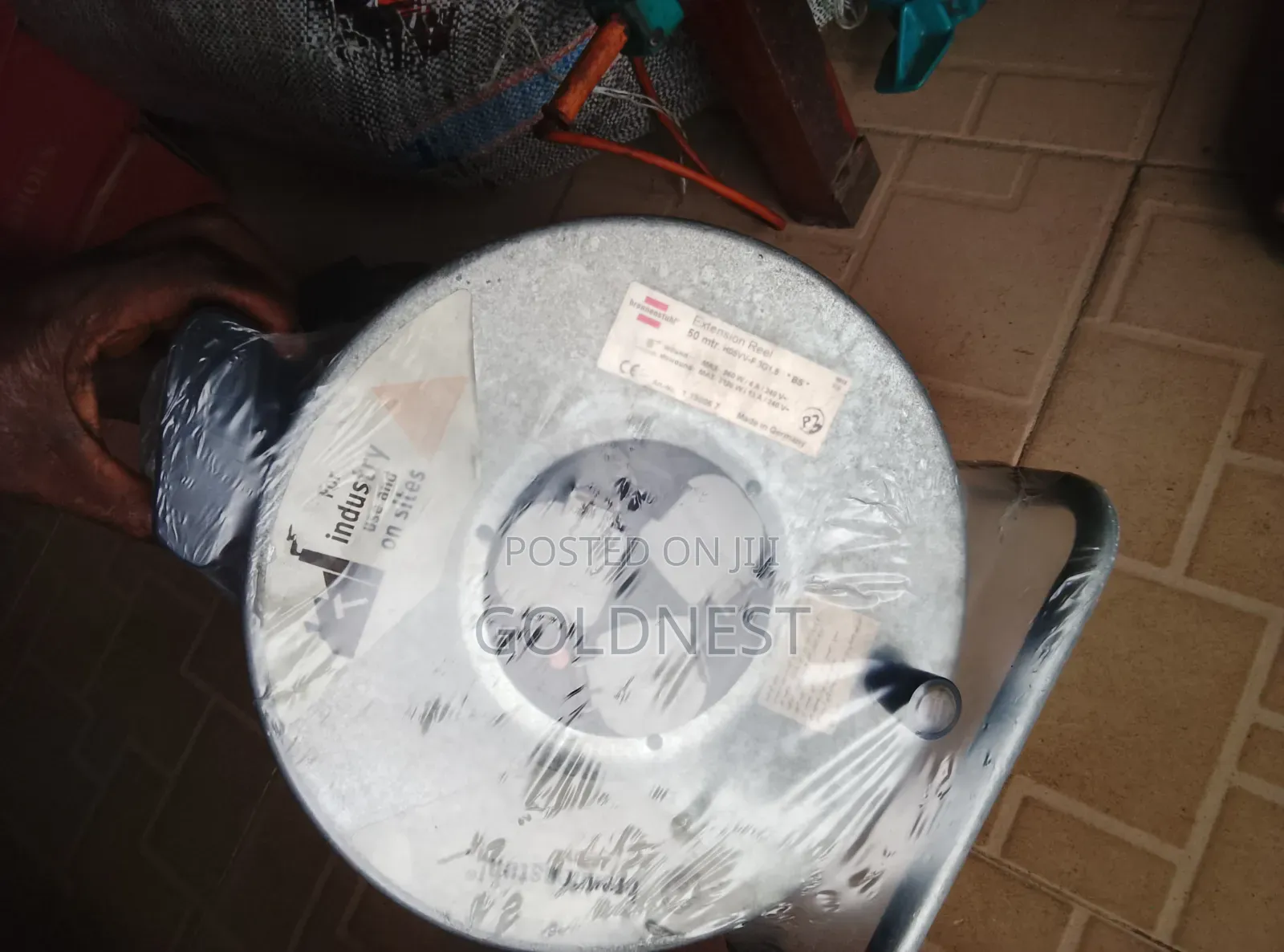 50-Meter Heavy-Duty Industrial Extension Cable Reel