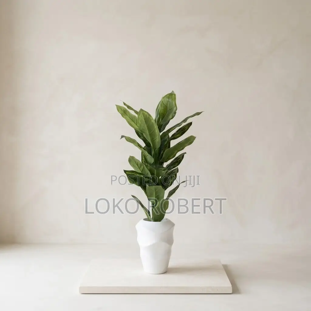 Premium Artificial Flower Vase Plant With Modern Vase - Home Décor