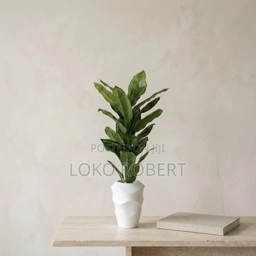 Premium Artificial Flower Vase Plant With Modern Vase - Home Décor