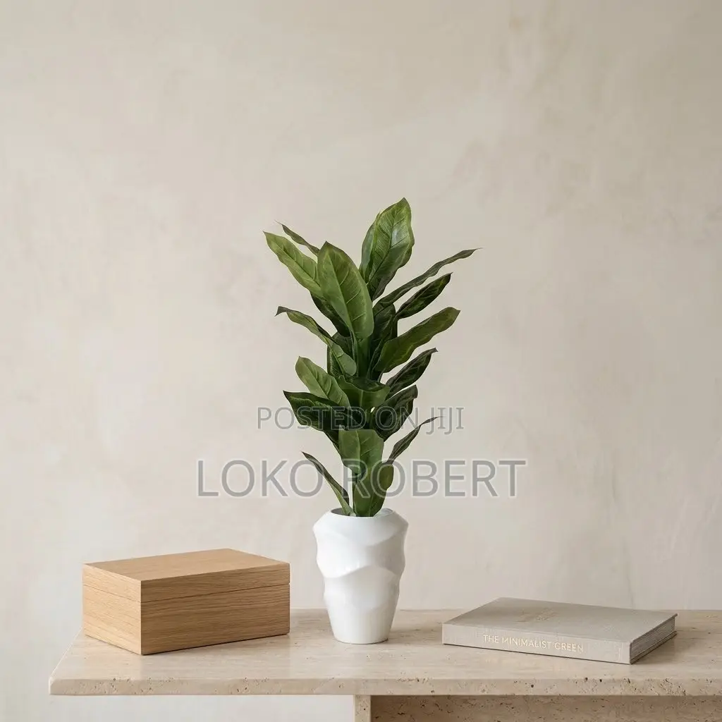 Premium Artificial Flower Vase Plant With Modern Vase - Home Décor