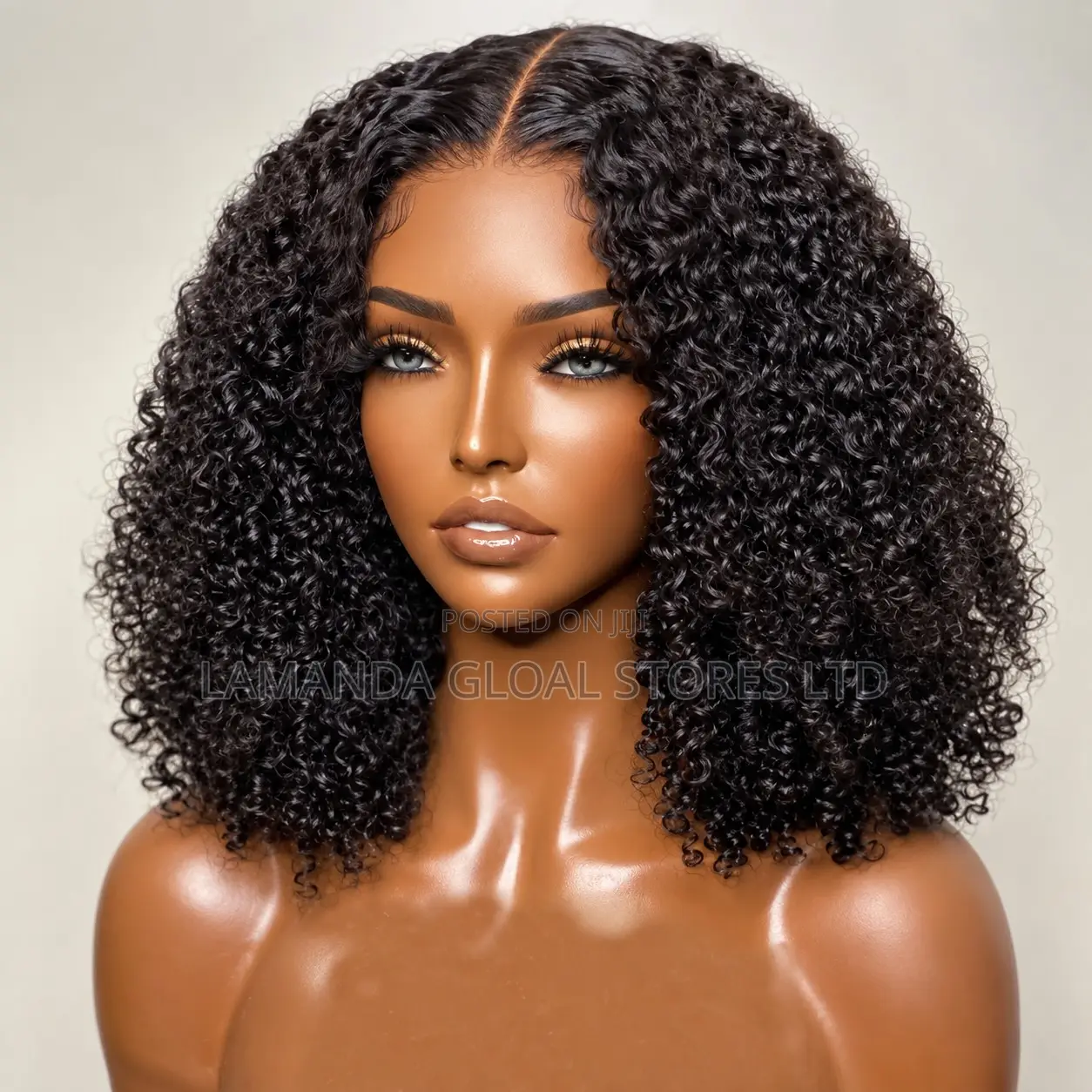 Short Curly Middle Part HD Lace Front Bob Wig