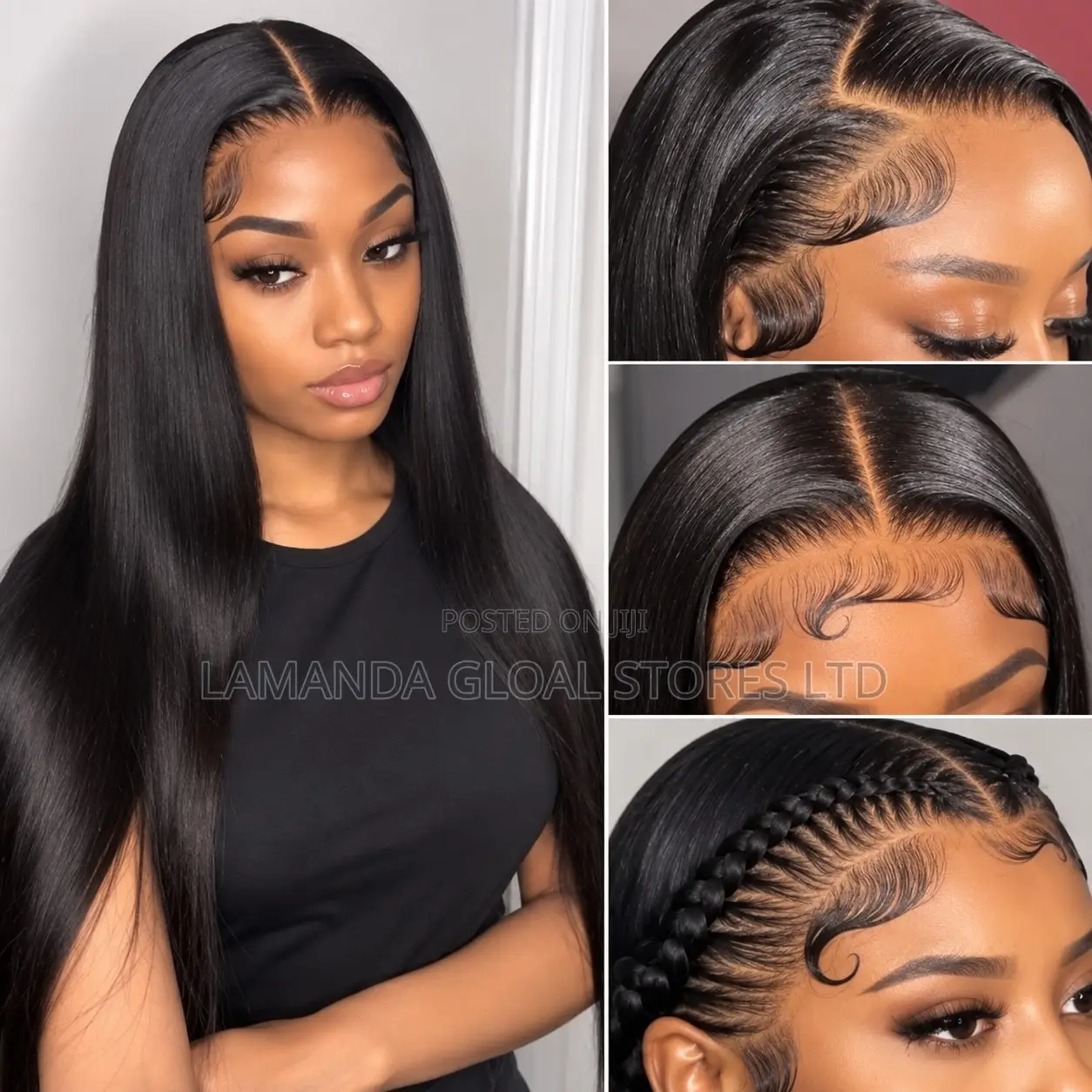Long Bone Straight Middle Part HD Lace Front Human Hair Wig