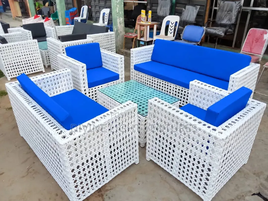 Blue and White Kanash Rattan Set