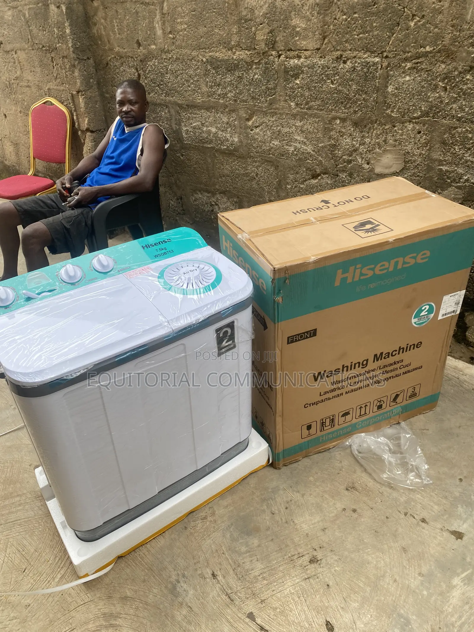 Hisense 7.5KG Manual Washer and Dryer for Home Laundry
