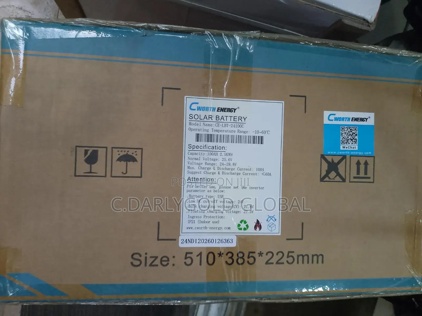 Cworth 2.5kwh 24v(100a) Lithium Ion Battery