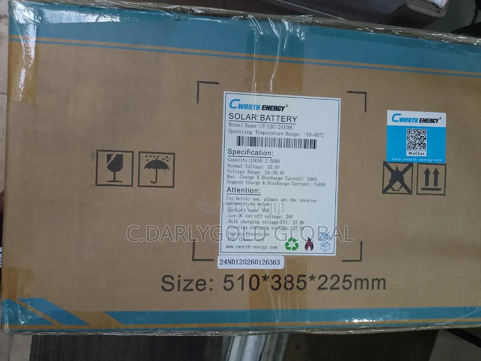 Cworth 2.5kwh 24v(100a) Lithium Ion Battery