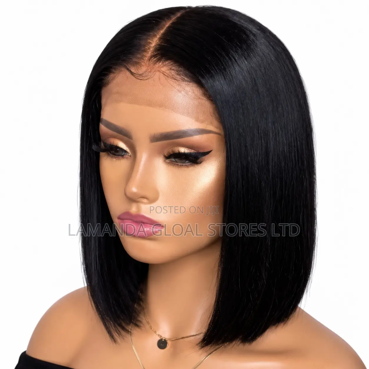 Short Straight Middle Part HD Lace Front Bob Wig